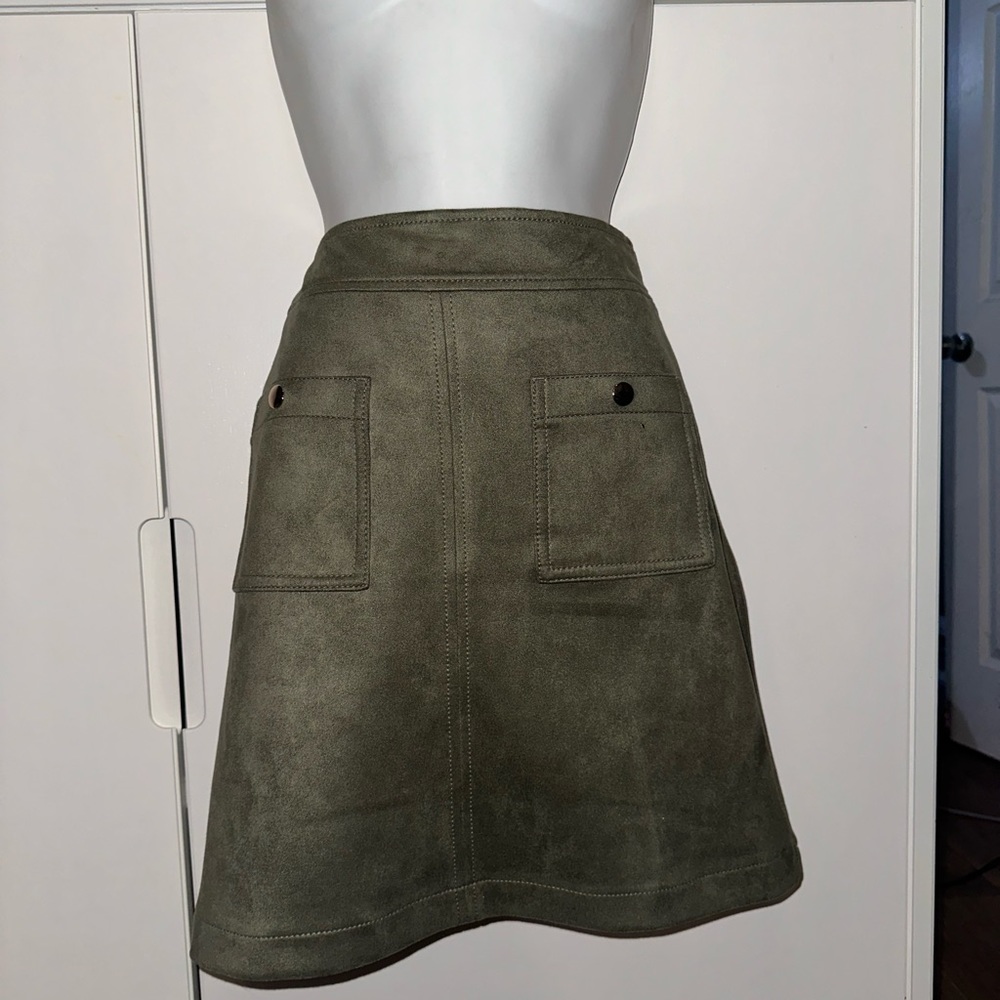 Loft Green Suede Skirt